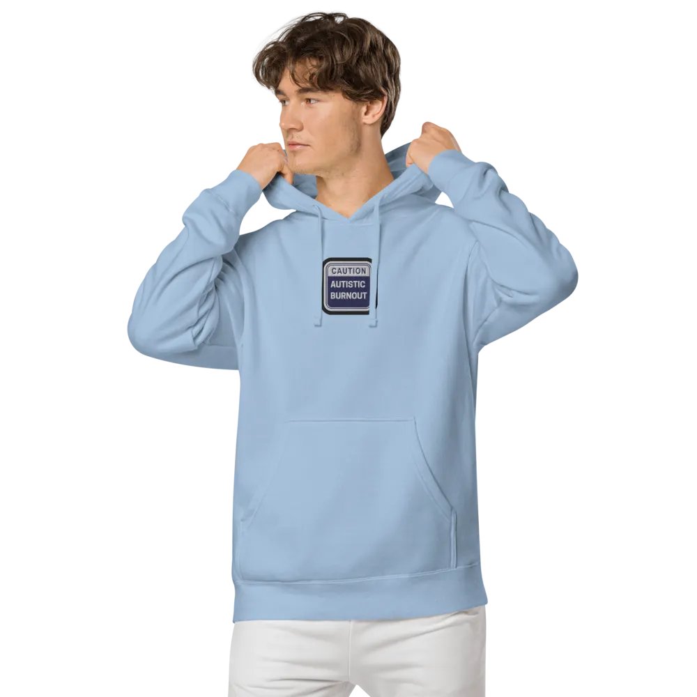 CAUTION: ASD BURNOUT embroidered pigment hoodie (navy bubble design 2) product image (4)