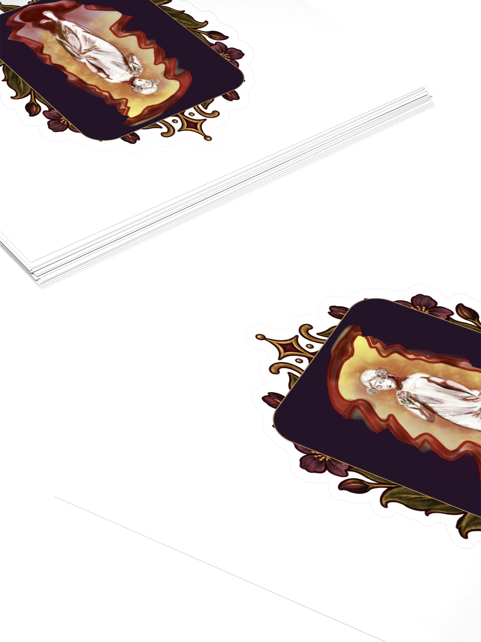 Ornate Gothic Floral Figure Kiss Cut Sticker product image (4)