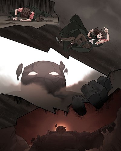 Here’s some of my favorite pages from chapter 8! The reveal of the Giant. 😮 
It took some time to reformat these pages for we...