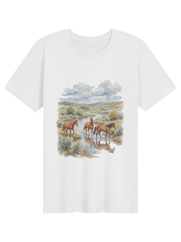 Horses by Lake frame tshirt product image (101)