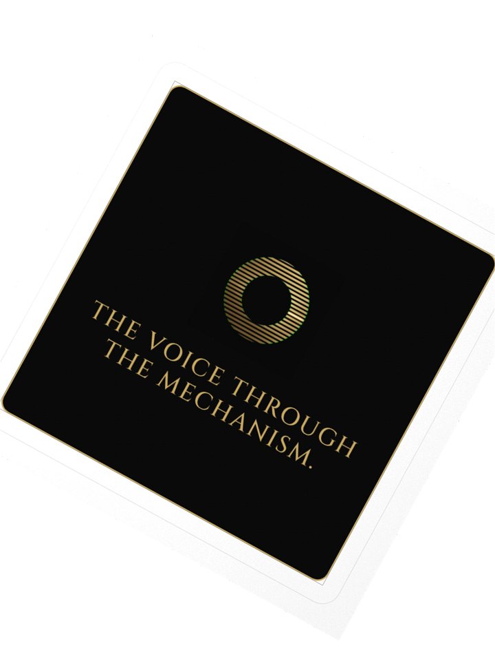 Tagline Sticker - "The voice through the mechanism." product image (2)