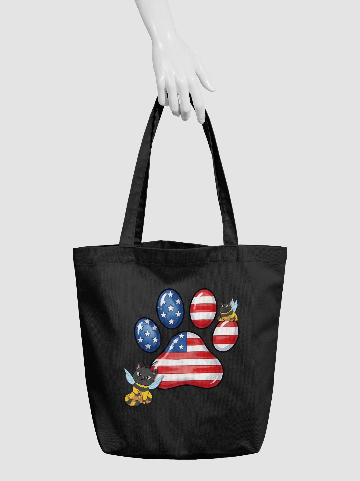 Patriotic Bee Cat Paw Tote Bag product image (5)