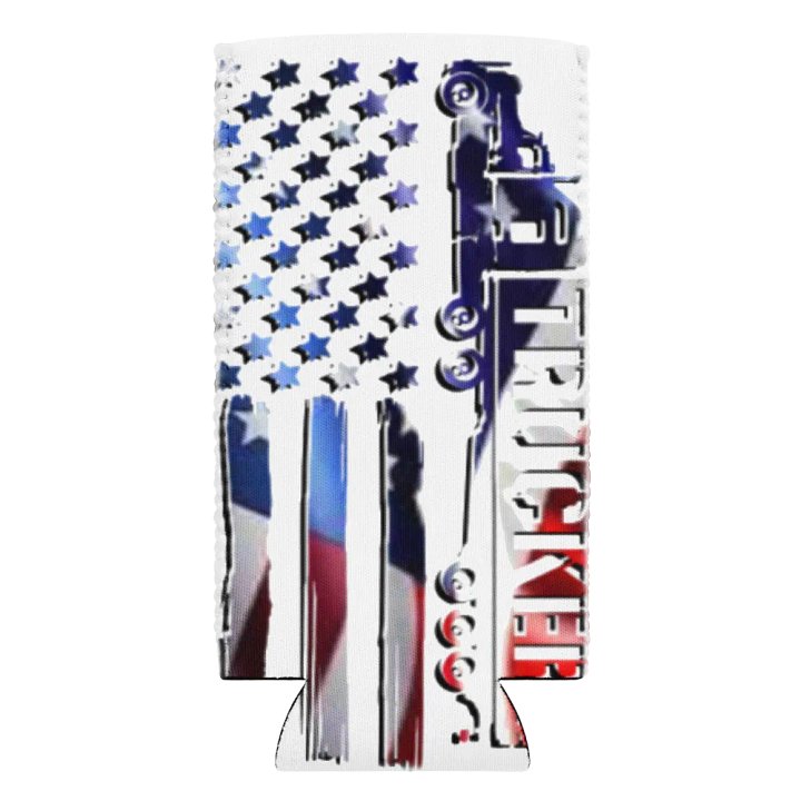 Patriotic Trucker Coozie Can Cooler product image (2)