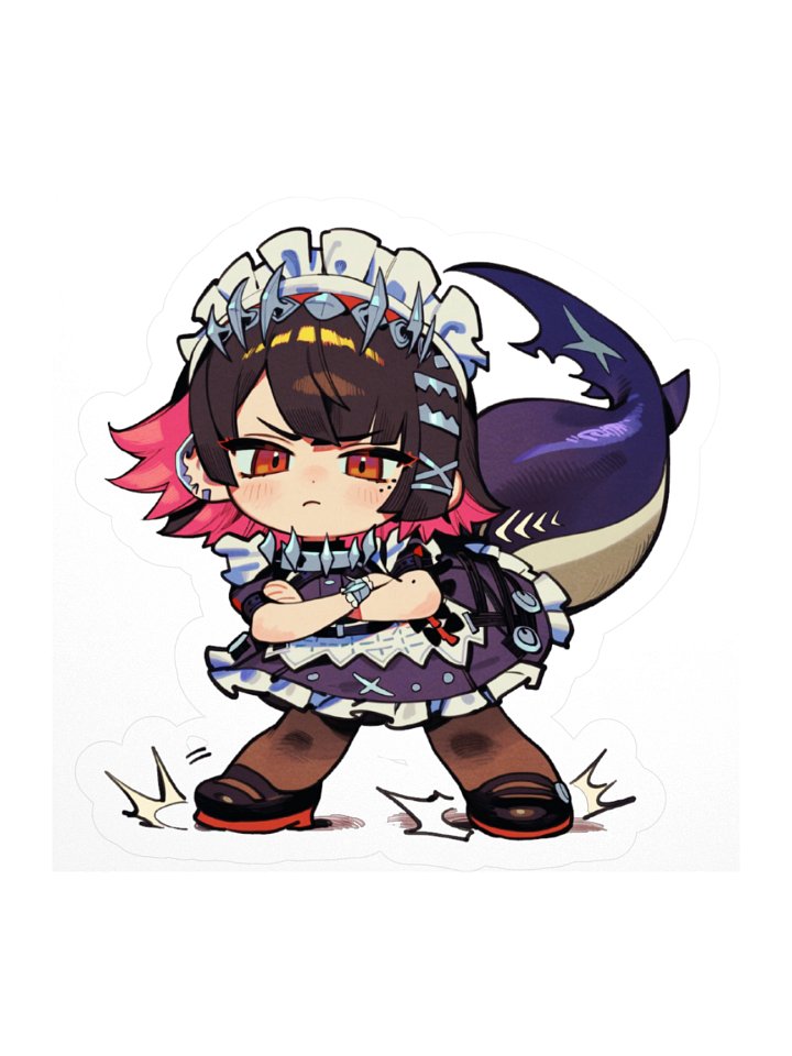Shark Maid Girl Chibi Sticker product image (1)