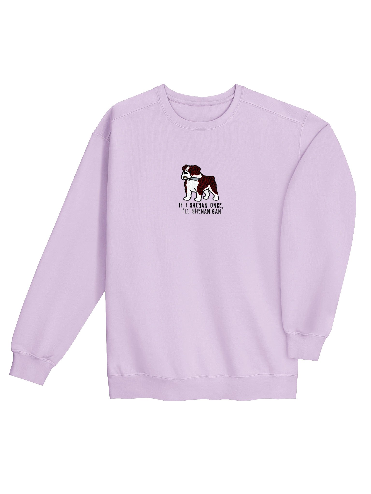 If I Shenan Once, I'll Shenanigan Funny Chibi-Style Embroidered Premium Sweatshirt for English Bulldog(Brindle) Owners product image (4)