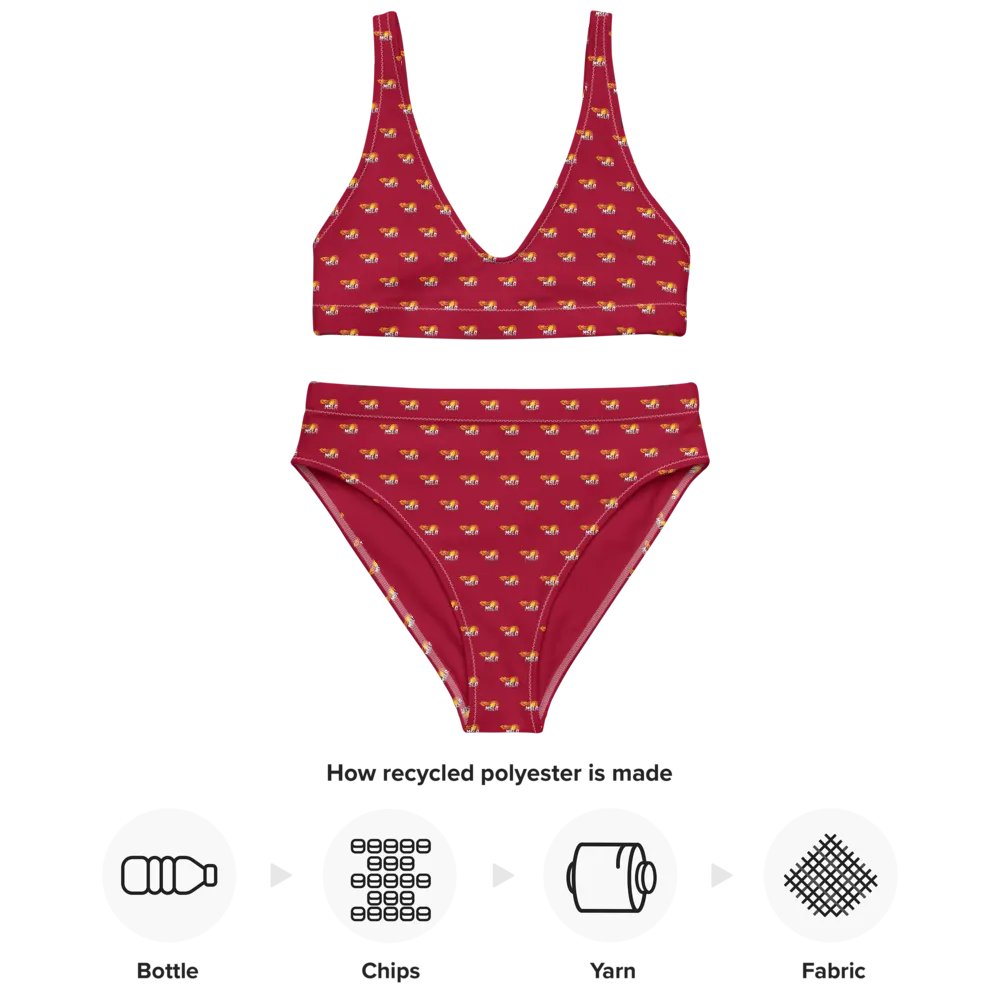 MSLA Red High Waisted Bikini product image (8)