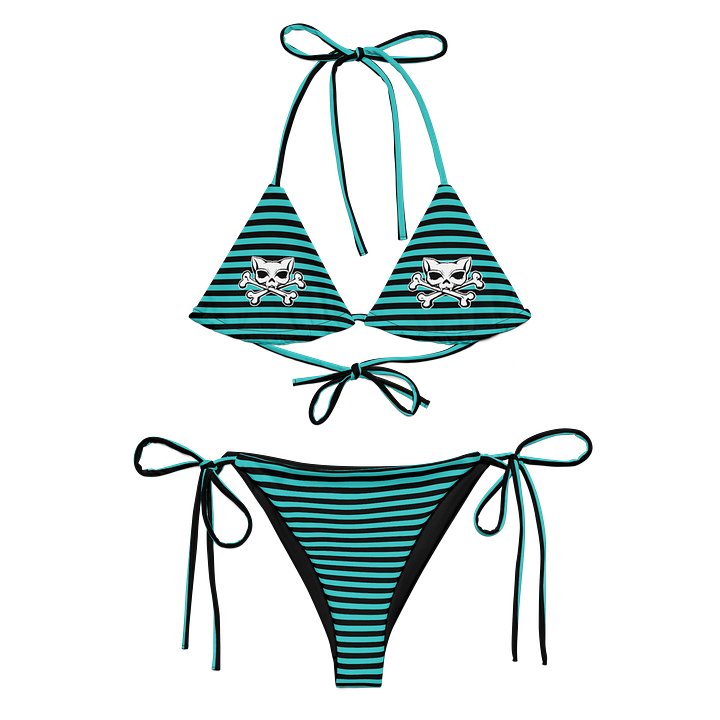 Blaque and Turquoise Kat Skull Bikini product image (1)