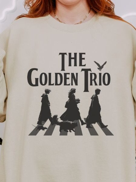 Golden Trio on Abbey Road Parody Vintage Cozy Fall Sweatshirt product image (3)
