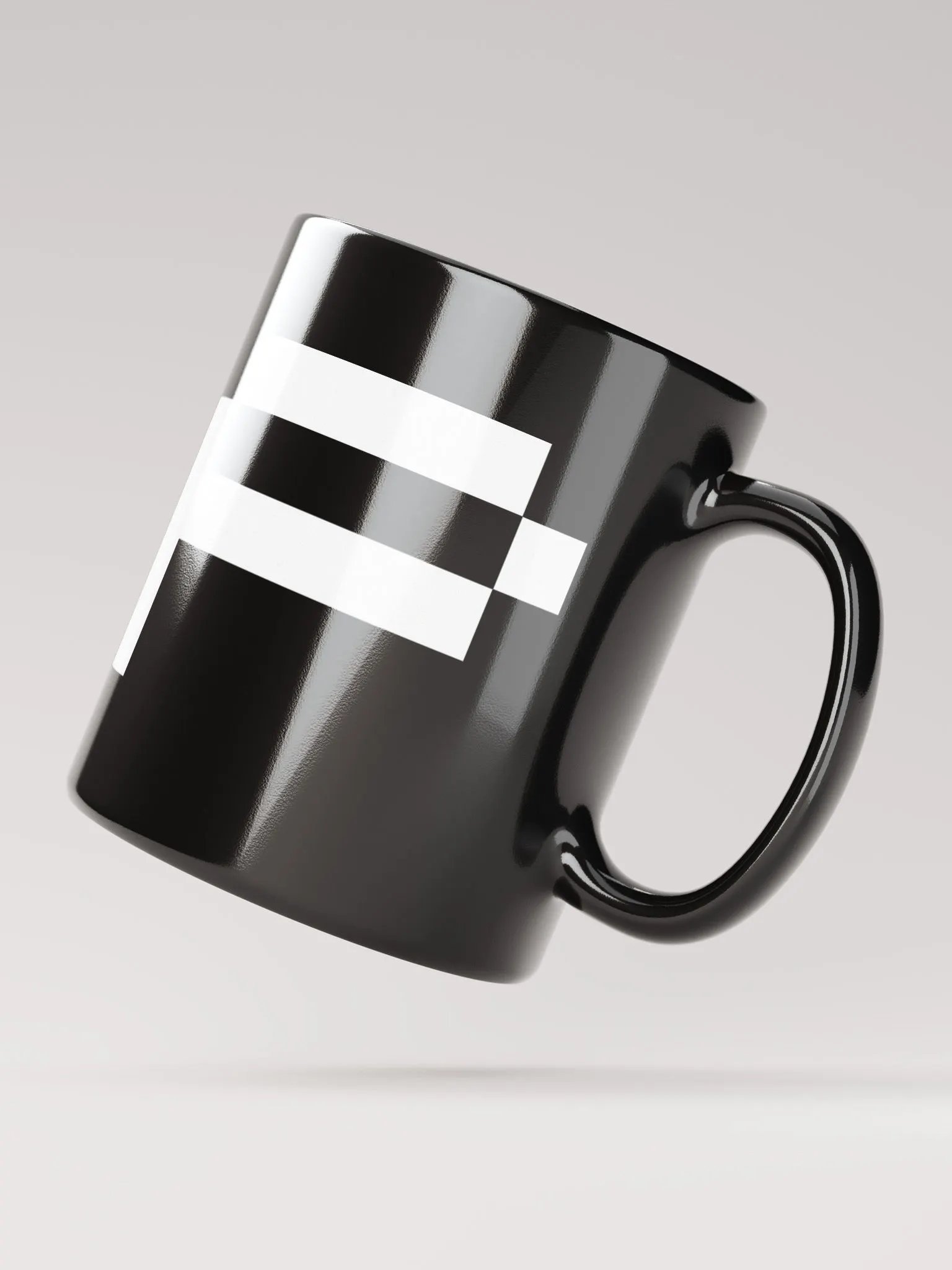 Pix Stitch 'P' Black Glossy Mug product image (6)