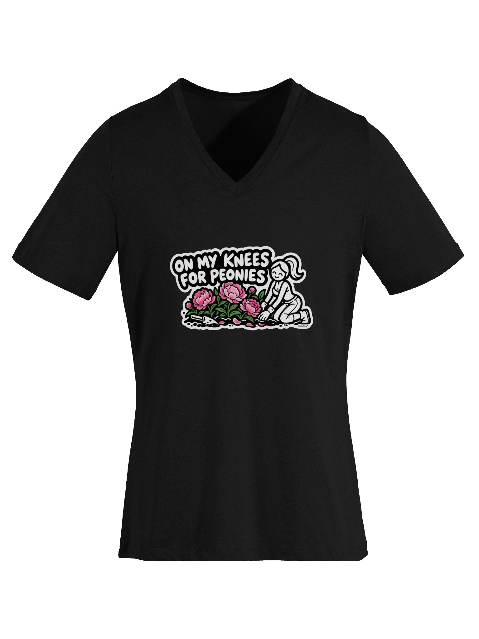 On My Knees for Peonies V-Neck Tee product image (36)
