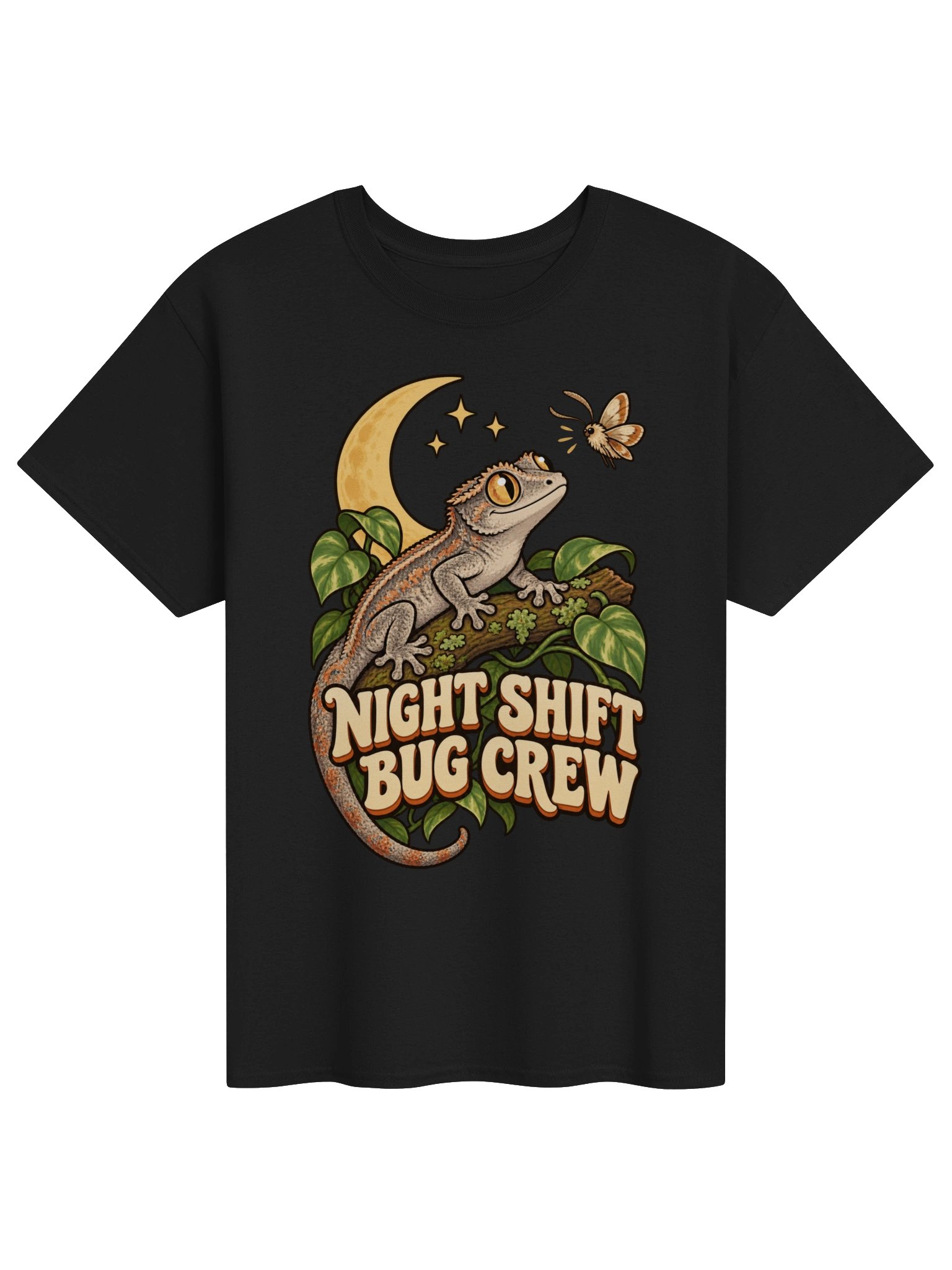 Night Shift Bug Crew Crested Gecko T-Shirt product image (1)