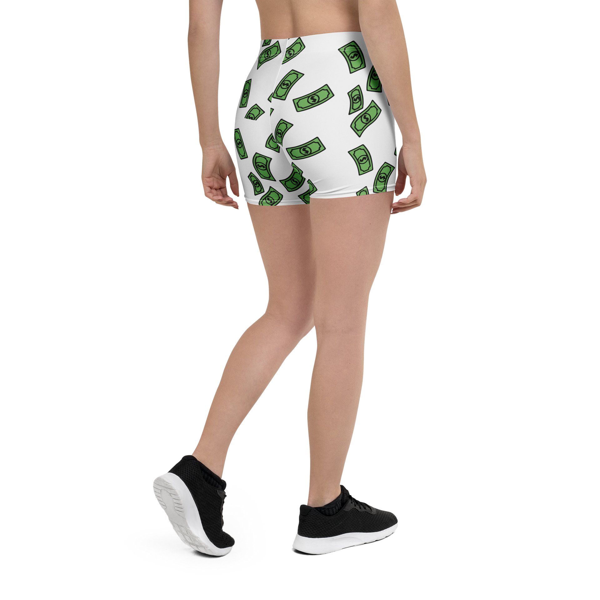 dollar bills ladies all over print shorts product image (3)