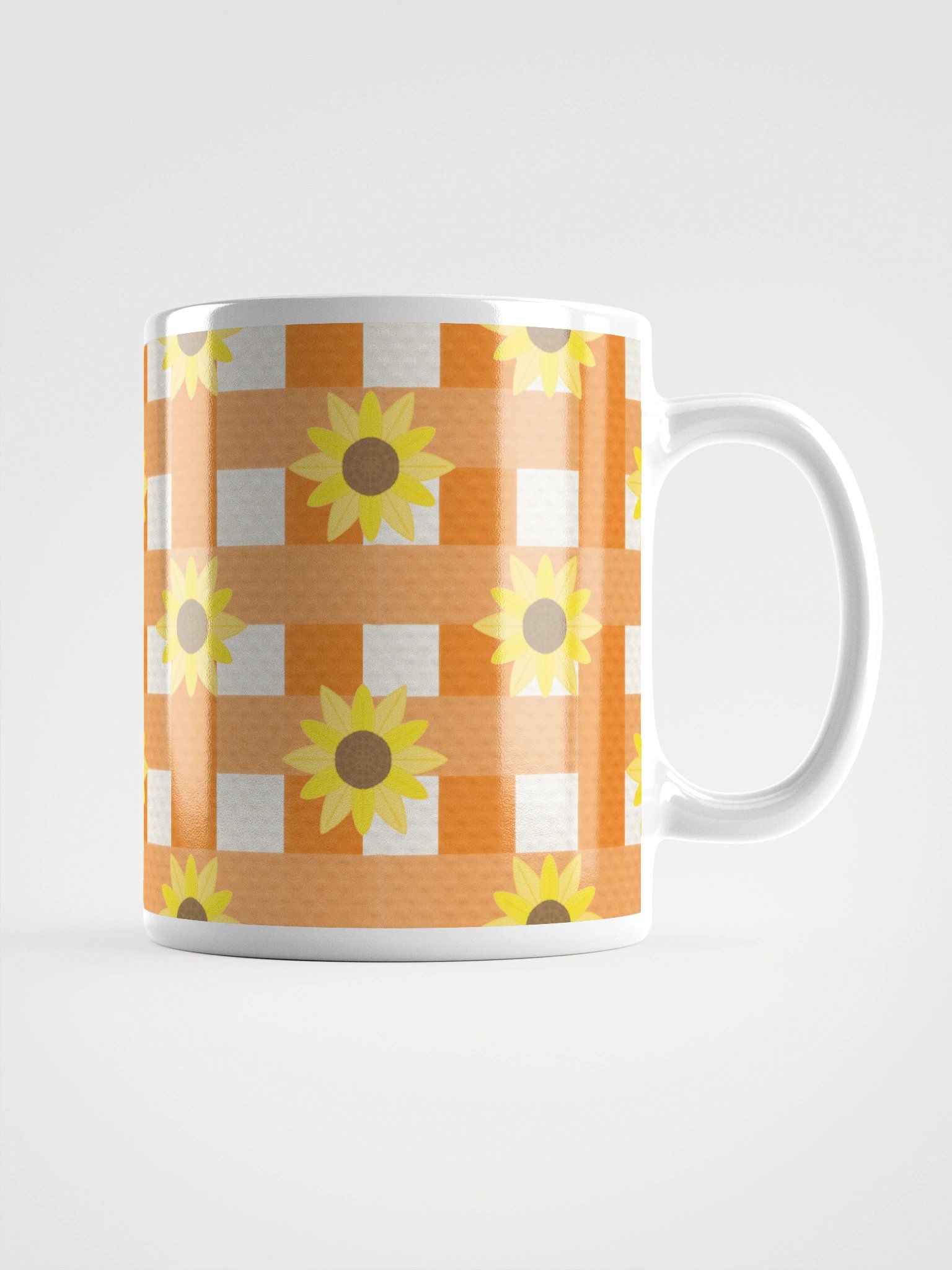 Sunflower Gingham in Orange Mug product image (3)