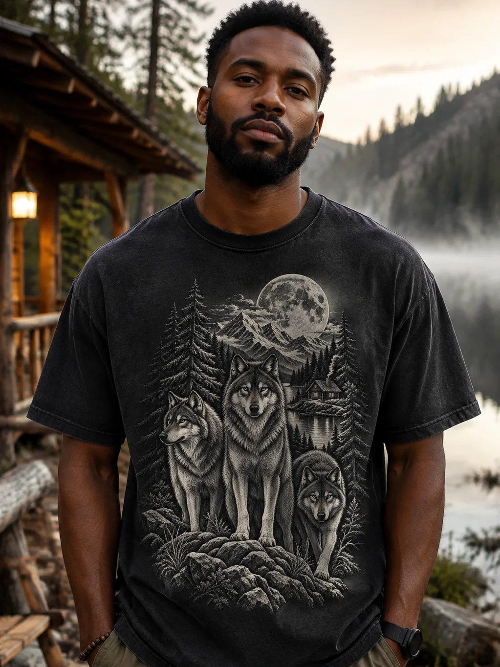 Moonlit Wolf T-Shirt product image (1)
