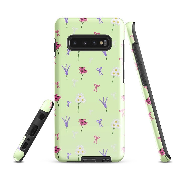 Wildflowers and Bows Pattern- Green Background Samsung® Tough Case product image (2)