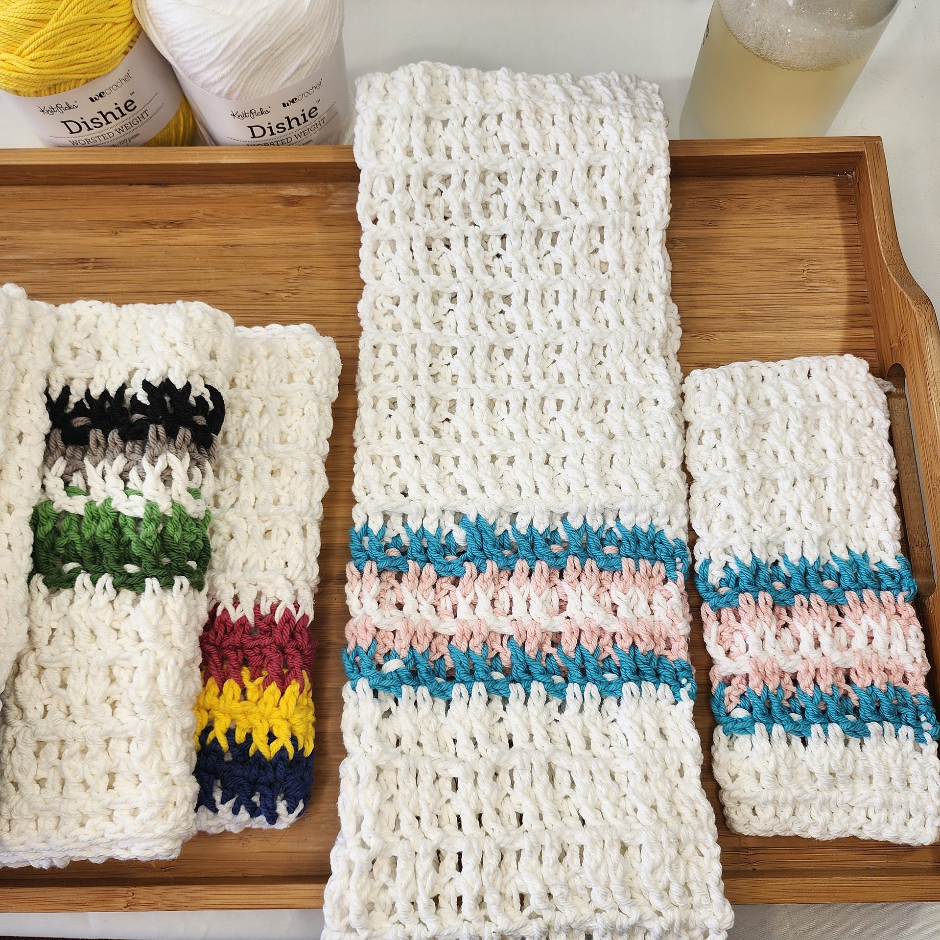 Pride Crochet Dishcloth & Kitchen Towel Set, Pride Gift, Kitchen Towels, Rainbow Set, Crochet Towels, Rainbow Towels, Handmade Gift product image (3)