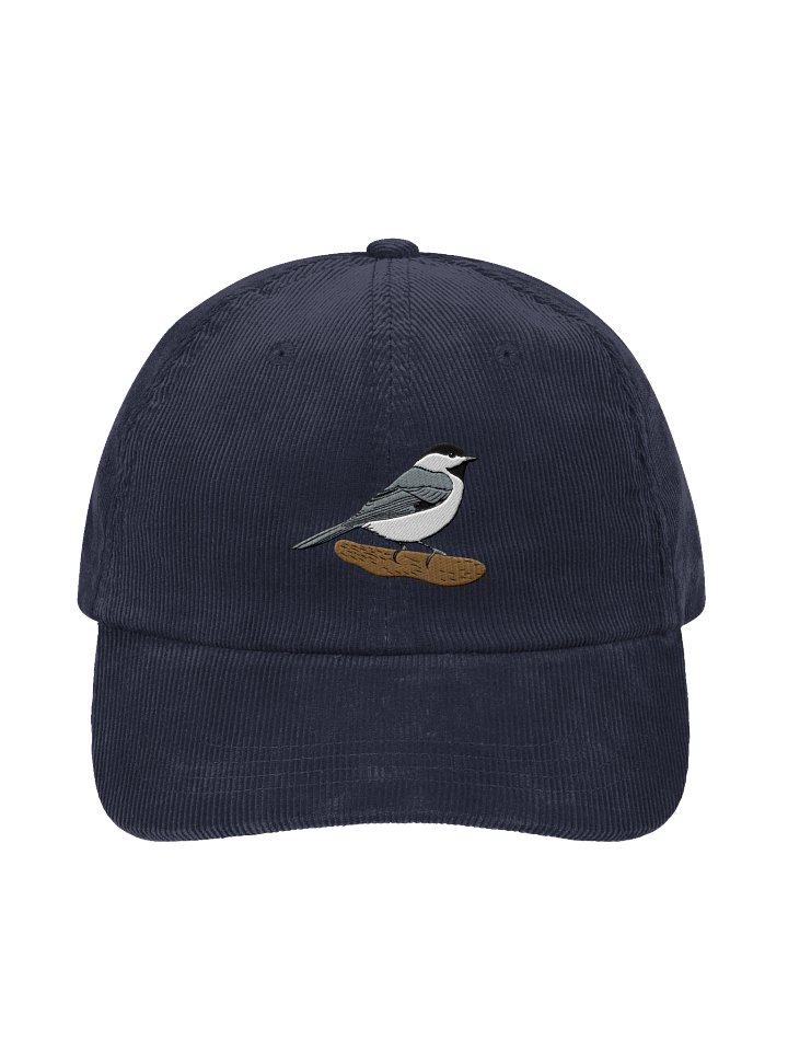 Black Capped Chickadee Embroidered Corduroy Hat product image (1)