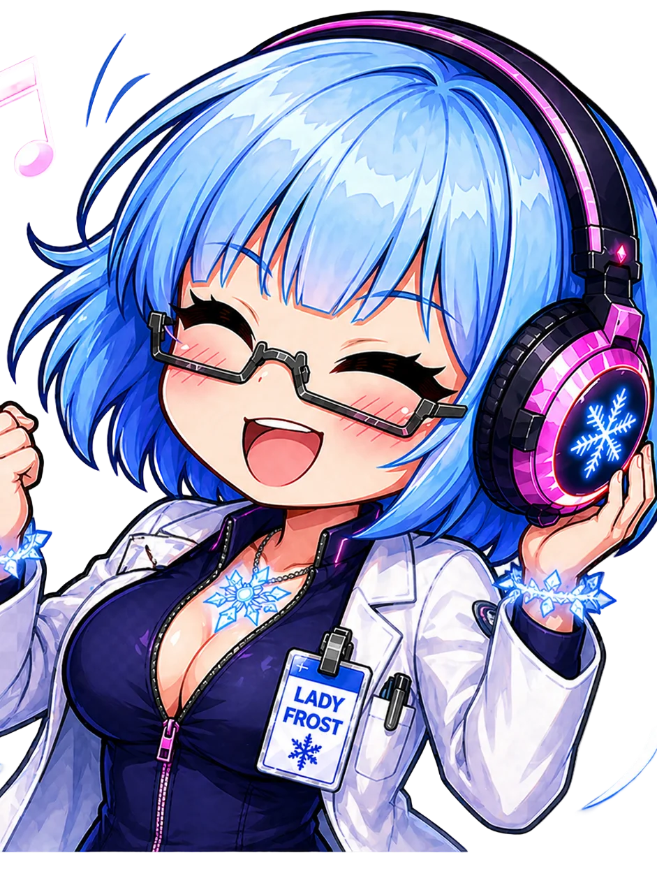 Lady Frost Music Emote - Die Cut Sticker product image (1)