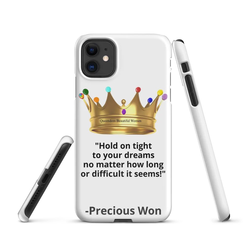 Queendom Beautiful Women iPhone® Snap Case (White/Ammolite Crown) product image (1)