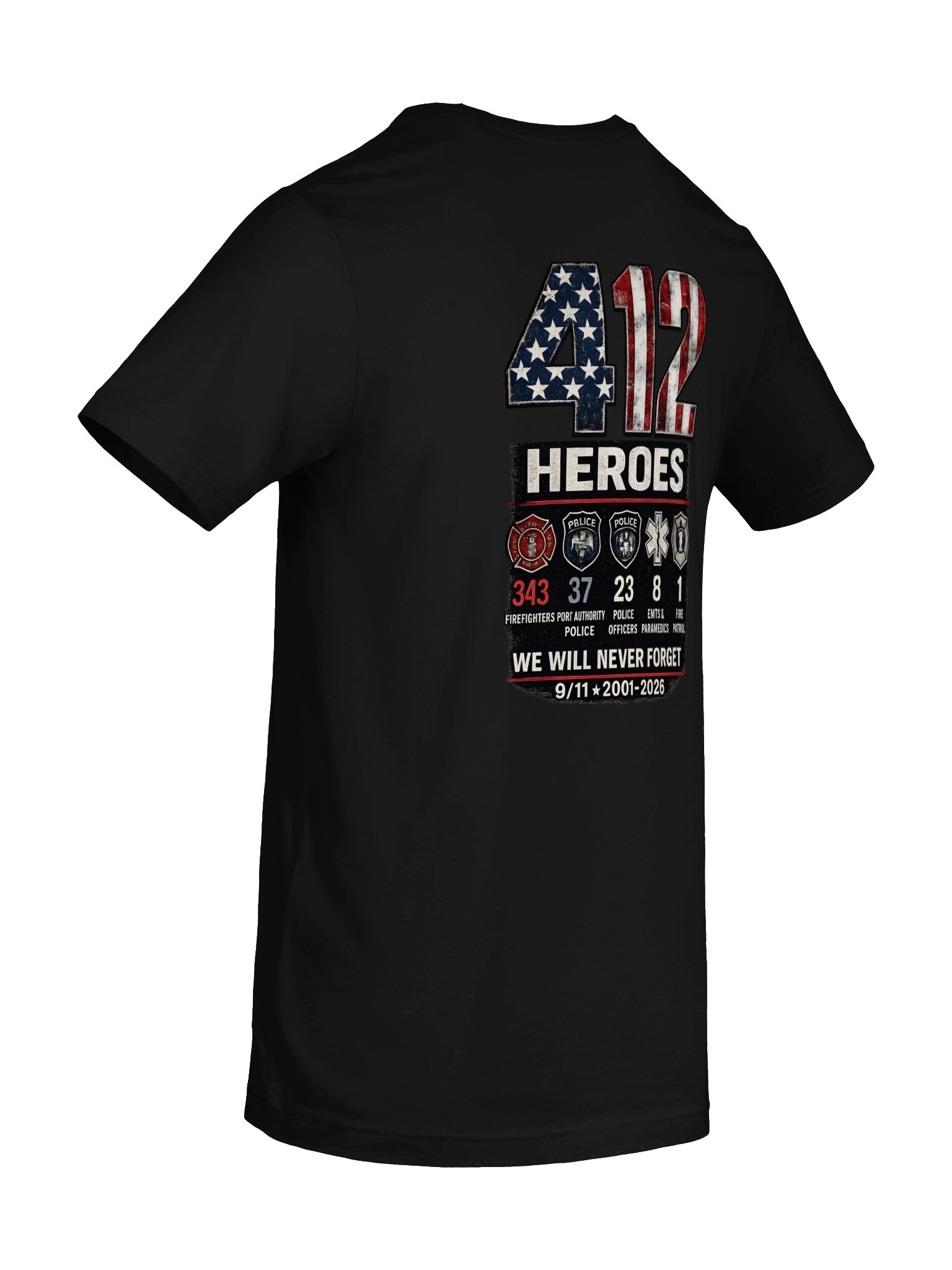 412 Heroes 9/11 25th Anniversary Shirt, First Responder Memorial T-Shirt, Never Forget 2001–2026 Patriotic Tribute Tee product image (83)