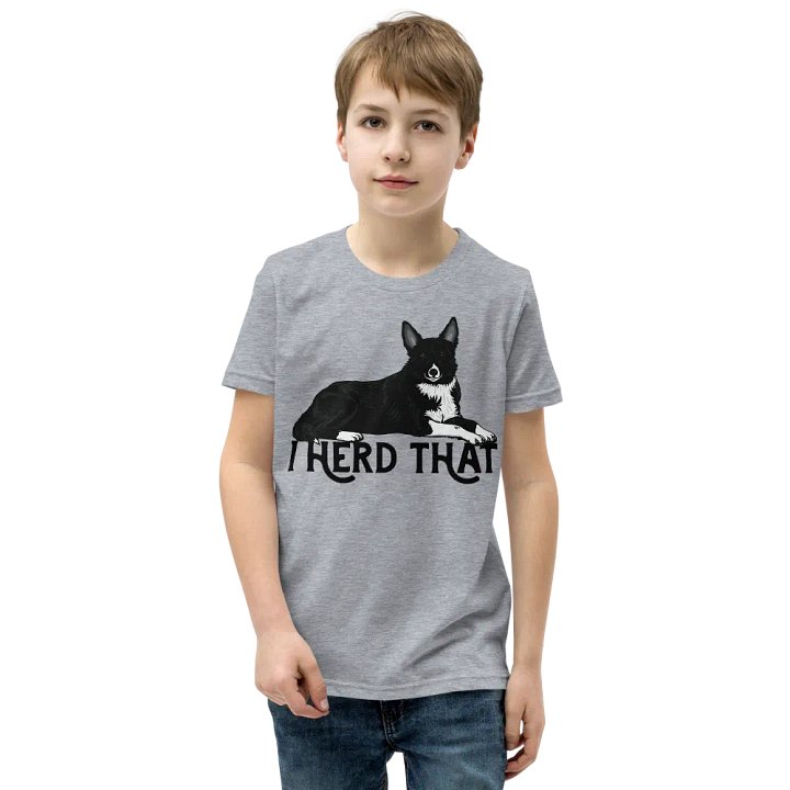 Custom - I Herd That T-Shirt | Funny (Smooth Coated) Border Collie Youth T-Shirt for Herding Dog Owners product image (1)
