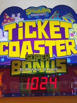 How many tries at the ticket coaster does it take to win the jackpot? #arcade #spongebob #jackpot