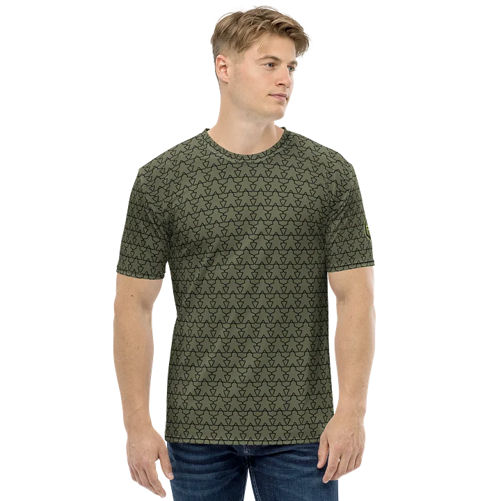 The All-Over Meeple T-Shirt - Army Green product image (1)