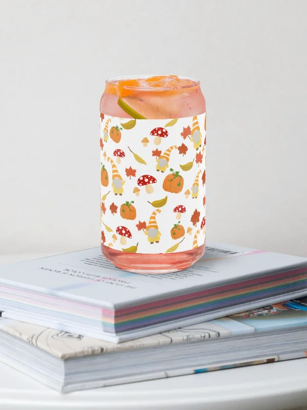 Fall with my Gnomies in White Pattern Glass Tumbler product image (1)