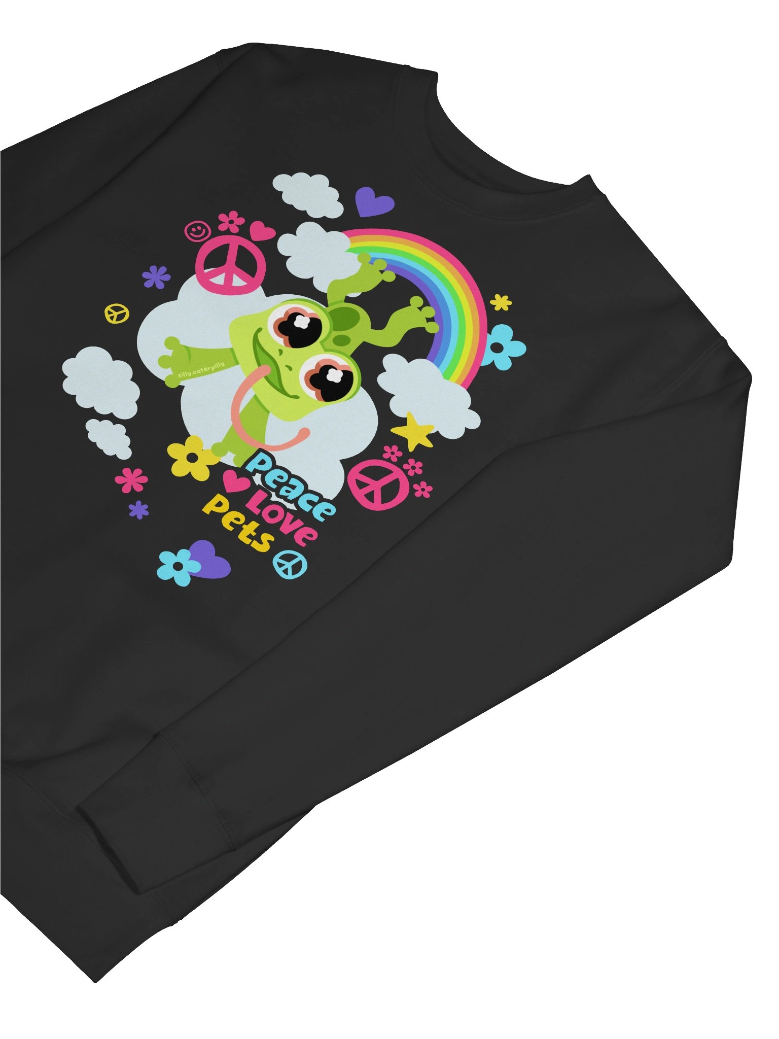 Peace Love Froggy Sweatshirt (dark) product image (7)