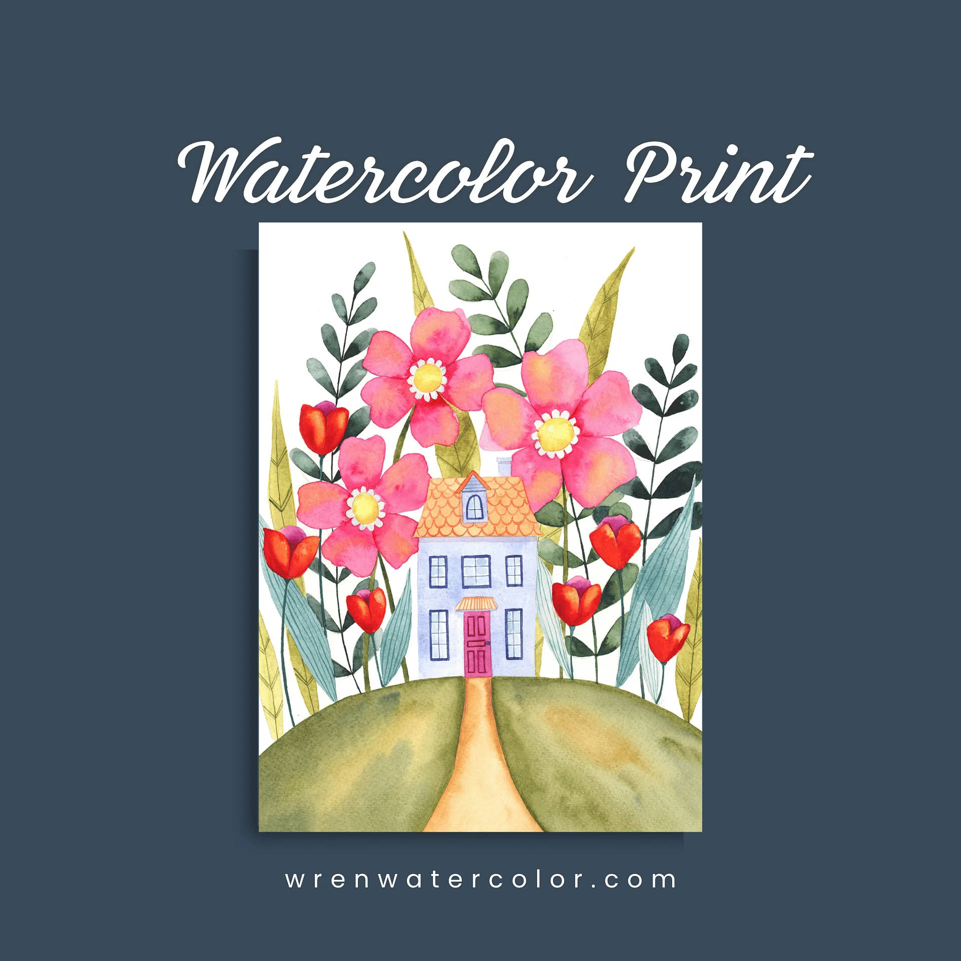 Floral Watercolor Print - Blue in Bloom - The BloomHouse Collection product image (1)