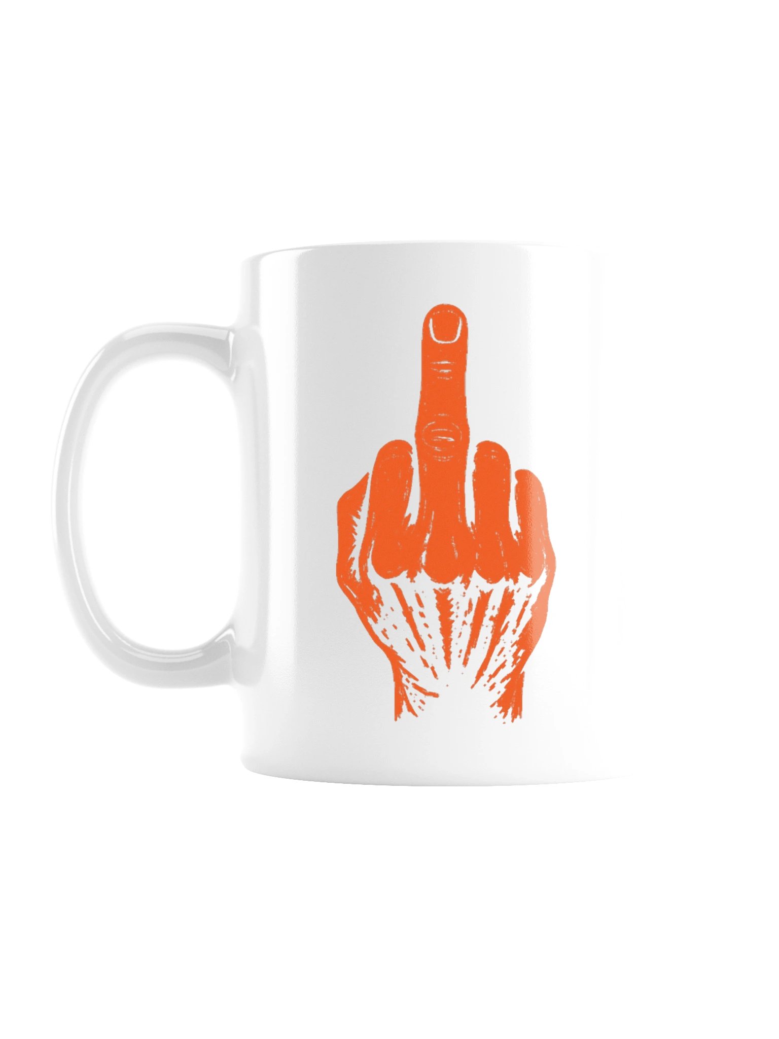 No ShopCo Middle Finger White Mug - Orange Artwork product image (1)