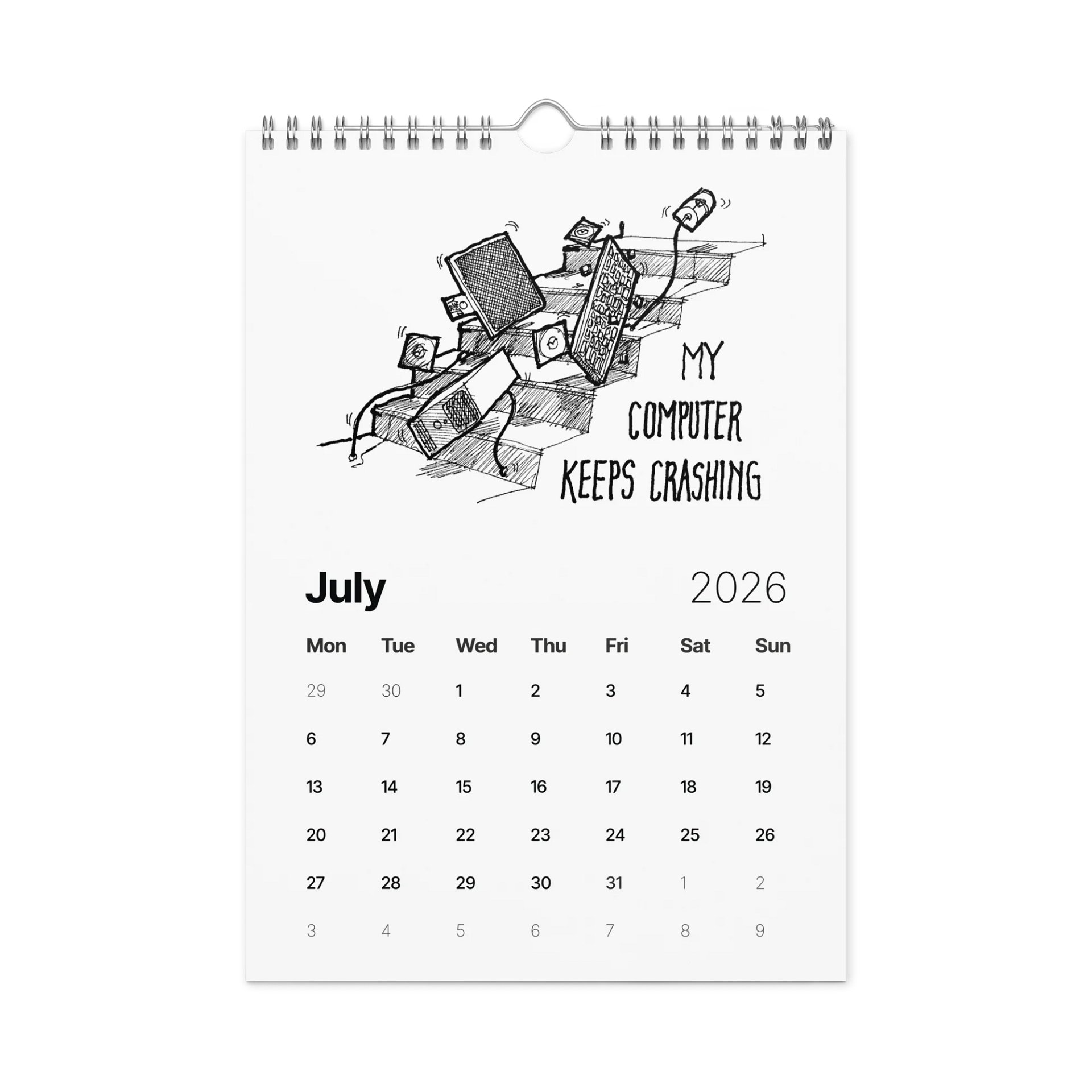 Original Humorous Tech Sketches 2026 Calendar product image (7)