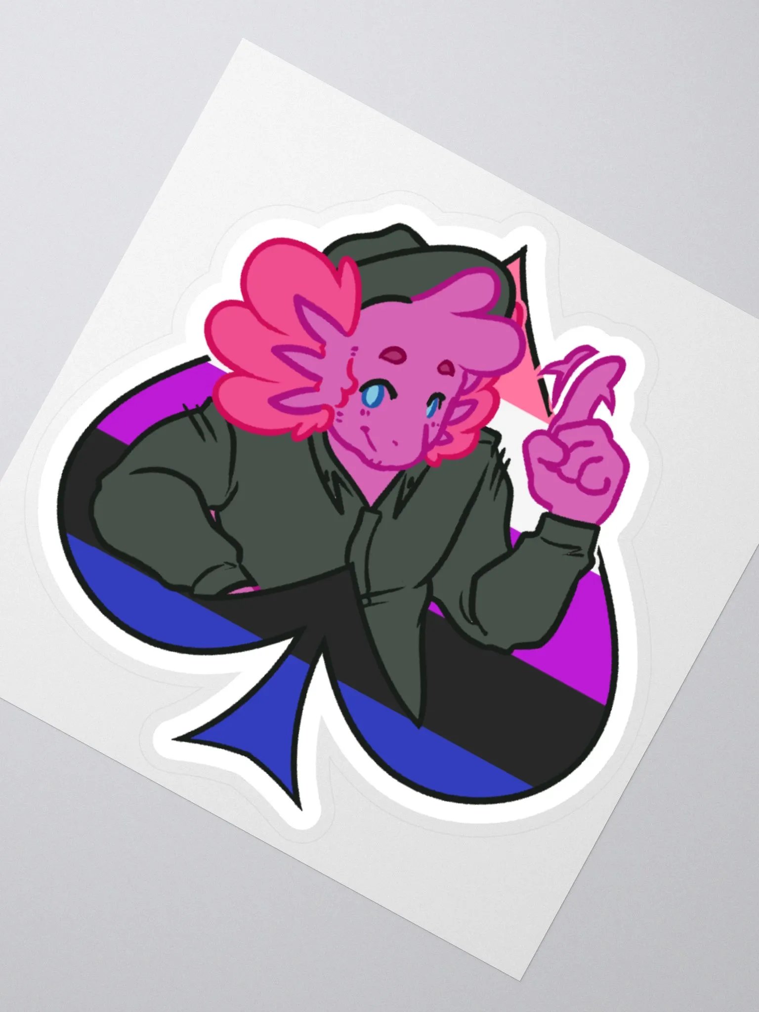 Genderfluid in Spades | Kiss-Cut Sticker product image (2)