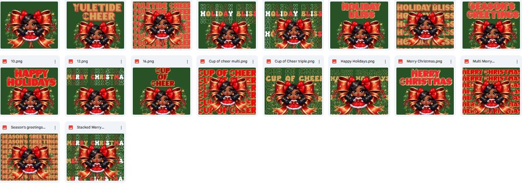 Christmas Tumbler Wrap Bundle • Chibi Holiday Girl PNG Set • Festive Sublimation Designs product image (2)