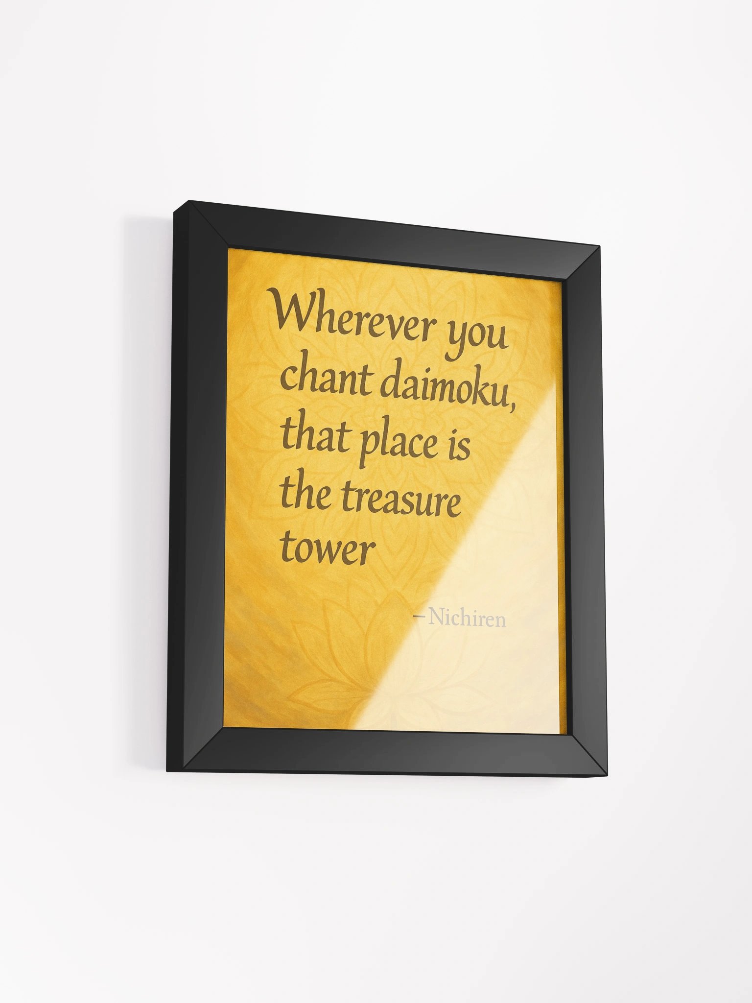 Treasure Tower Daimoku Quote – Nichiren Buddhism Framed Poster (Eco Wood Frame, Matte Finish) product image (2)