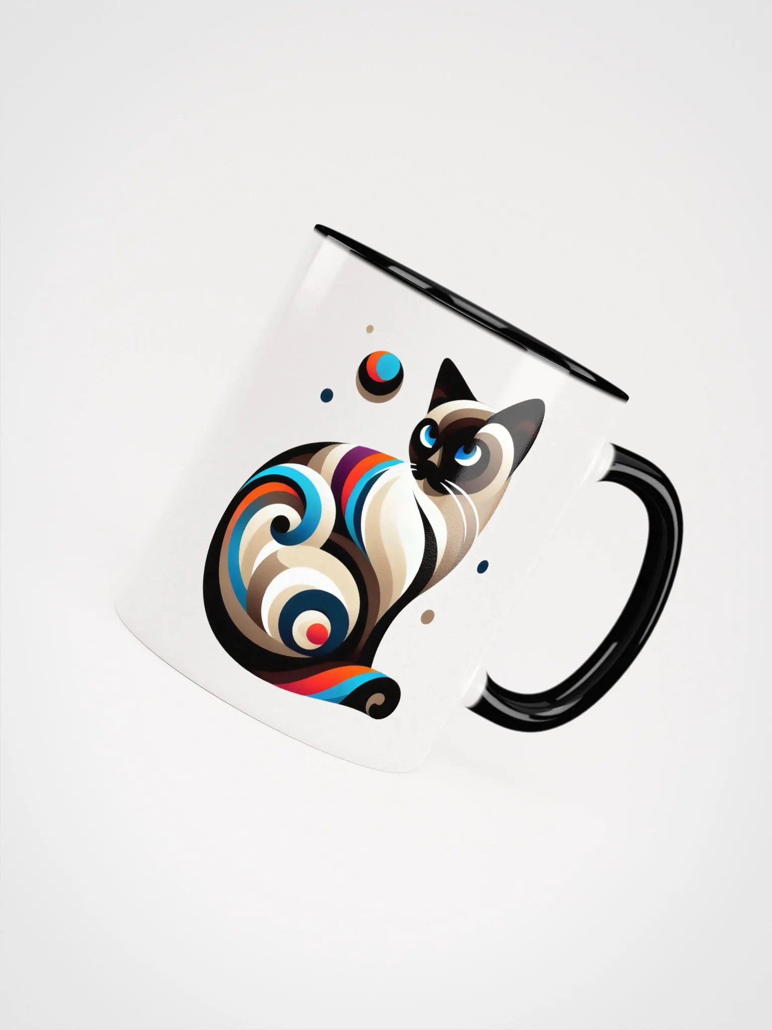 Abstract Siamese Cat Mug with Color Inside product image (19)
