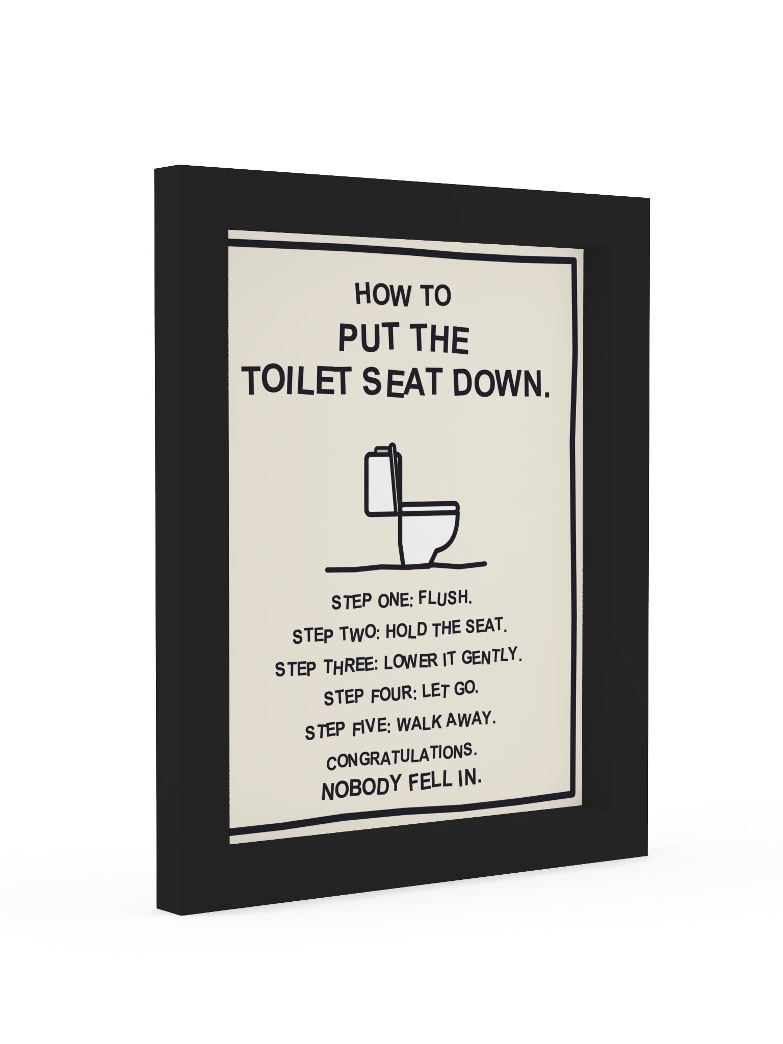 How to Put the Toilet Seat Down (Framed Bathroom Sign) product image (3)