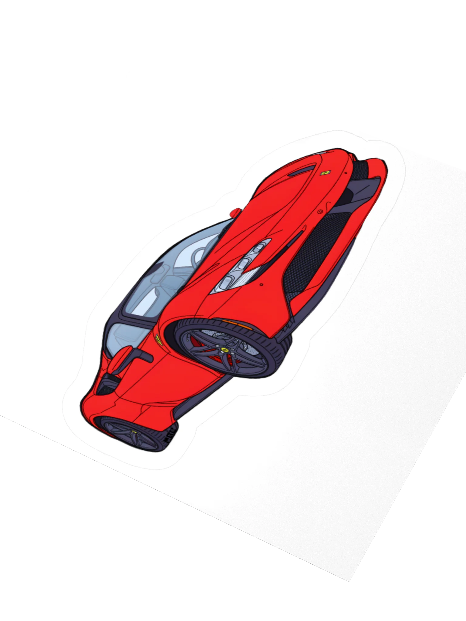 Rosso Corsa Ferrari SF90 Sticker (Retro, Sketch, Silhouette) product image (7)