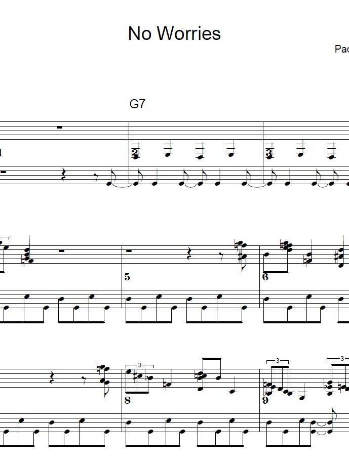 No Worries - Blues piano - Piano sheet music product image (1)