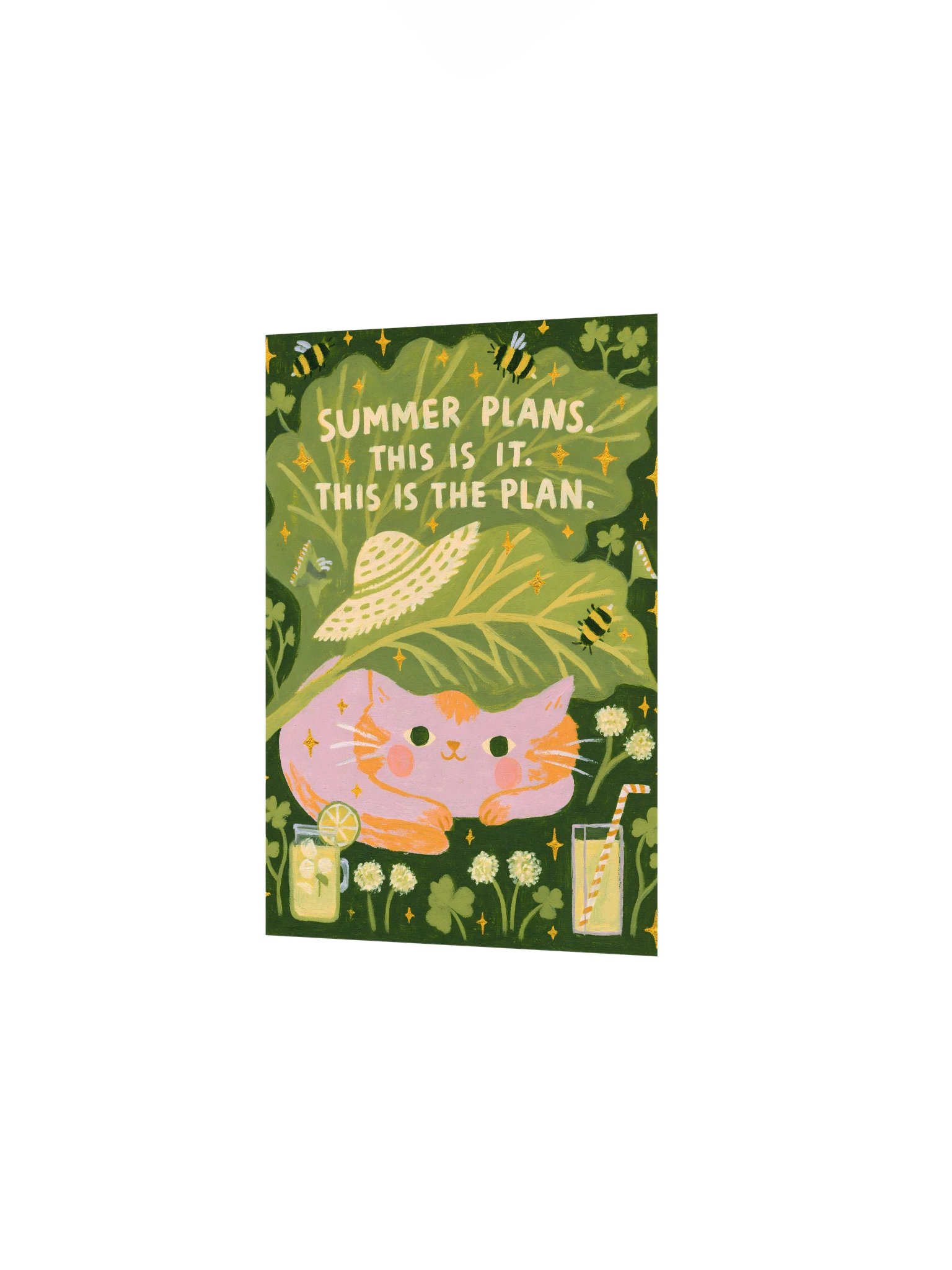 Summer Plans Pink Cat Poster product image (10)