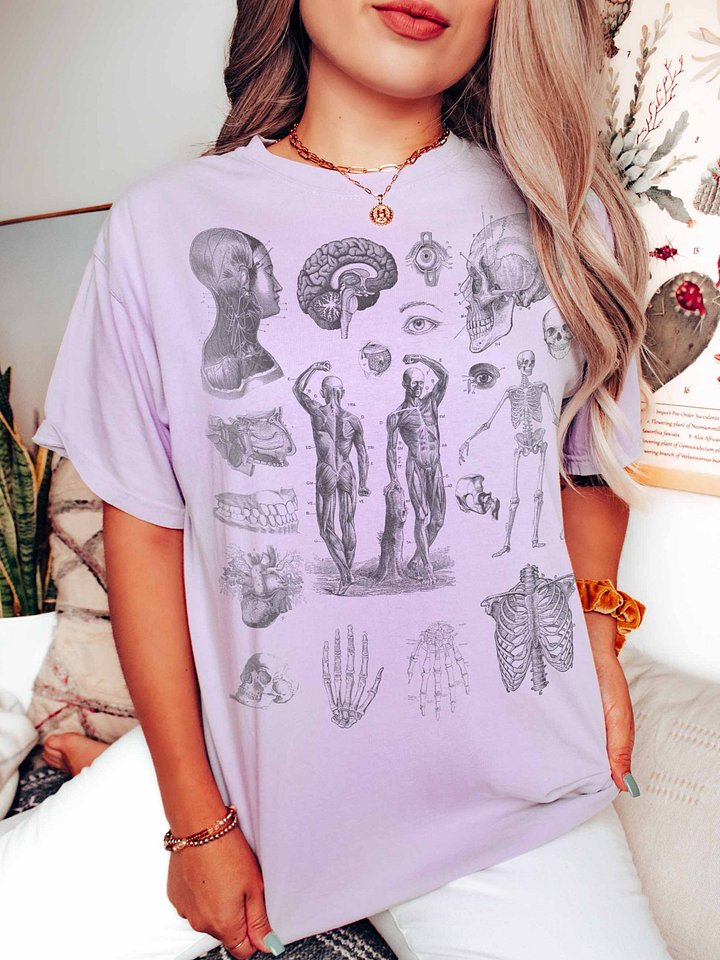 Dark Academia Anatomy Shirt – Vintage Human Anatomy Sketch Graphic Tee product image (2)