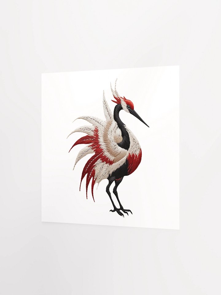 Elegant Crane Embroidery Poster product image (6)