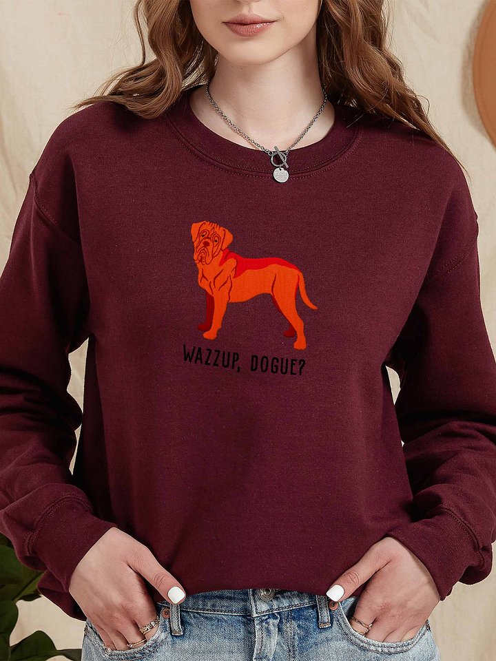 Wazzup, Dogue Sweatshirt (Embroidered) of a Dogue de Bordeaux(Red) product image (2)