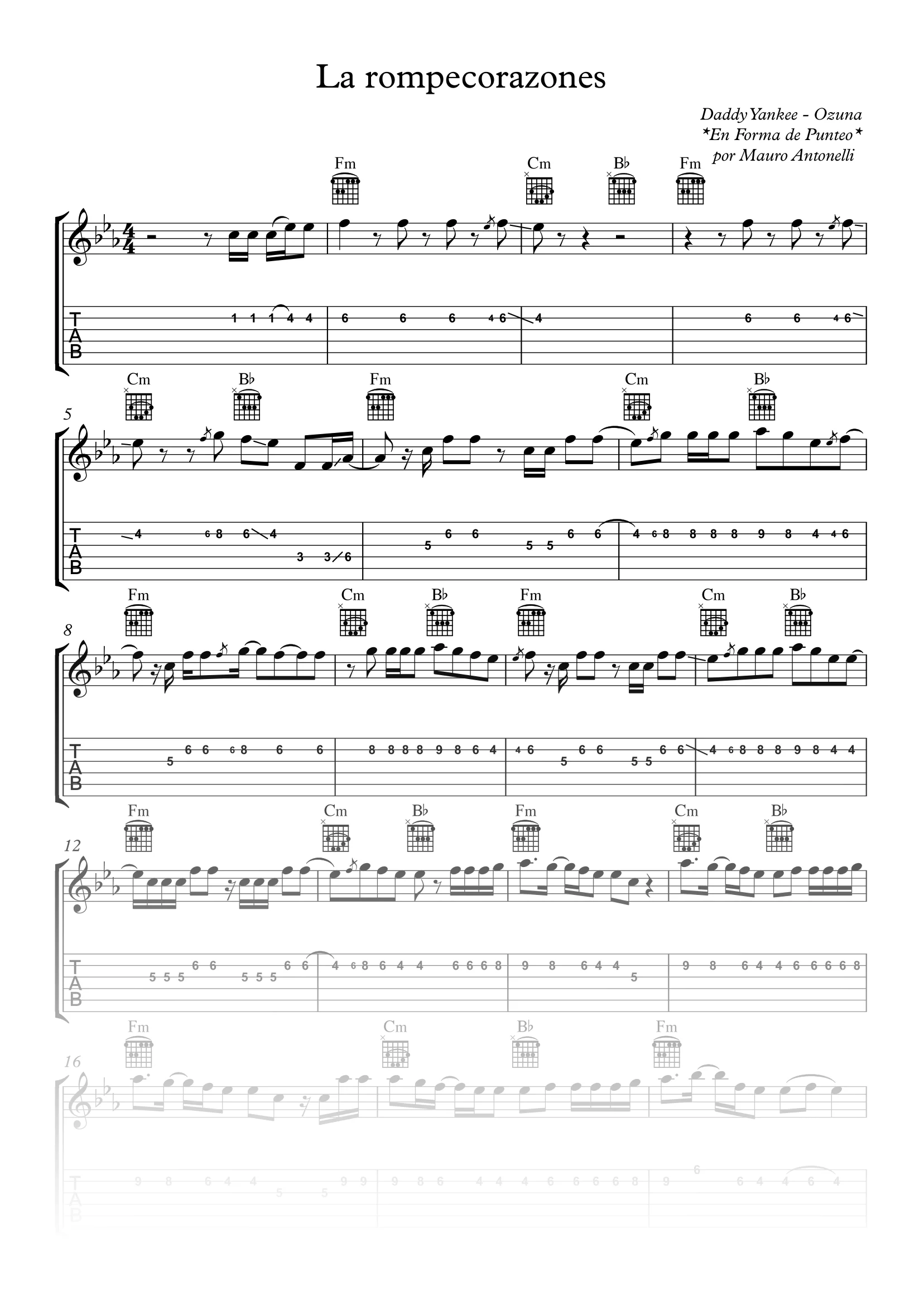 La rompecorazones - Partitura + Tab + Acordes + Pista product image (1)