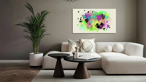 What happens when a calm interior meets a little joyful rebellion?

This artwork began as an experiment—an unplanned mix of c...