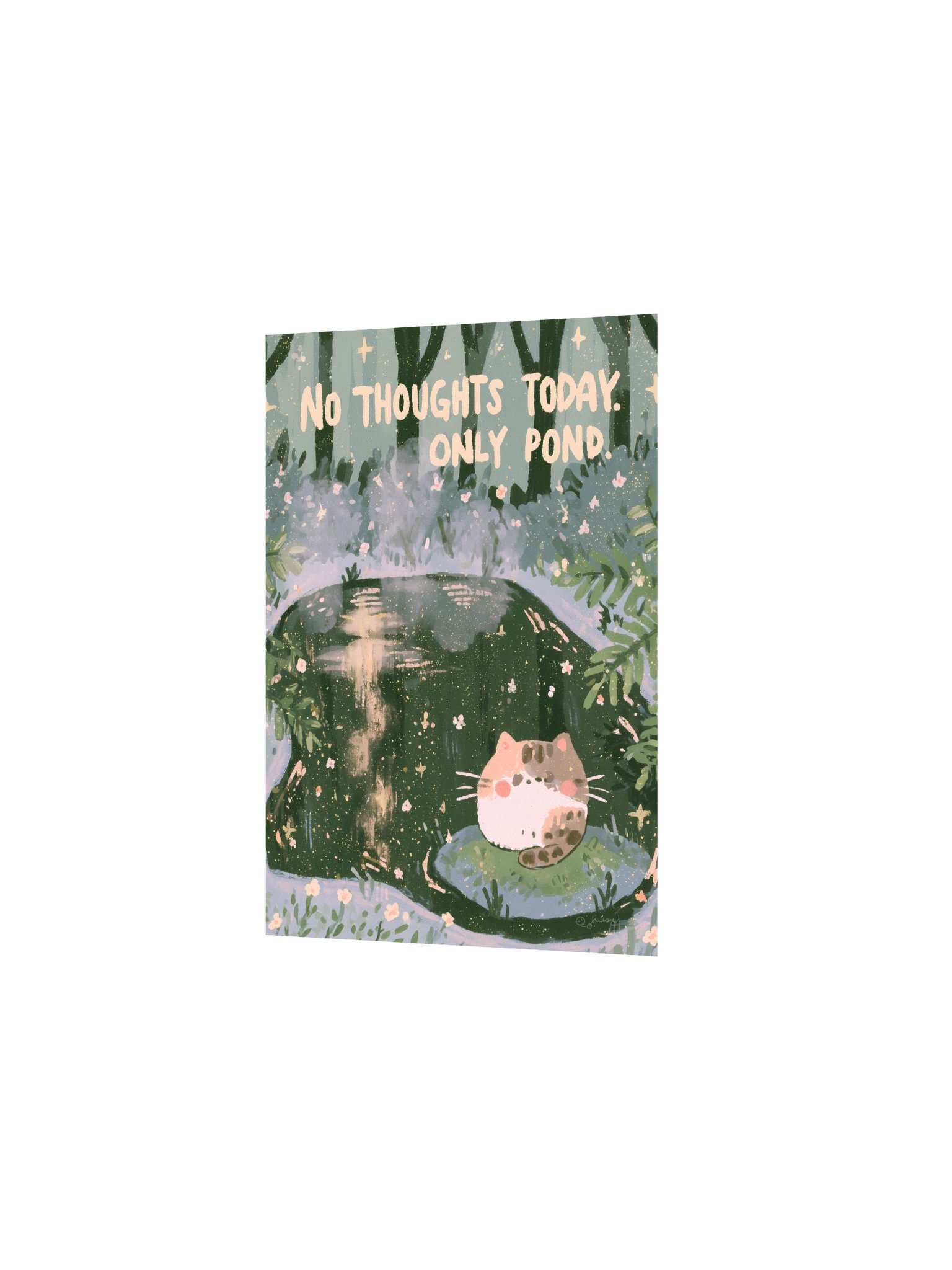 No Thoughts Today Pond Cat Poster product image (11)