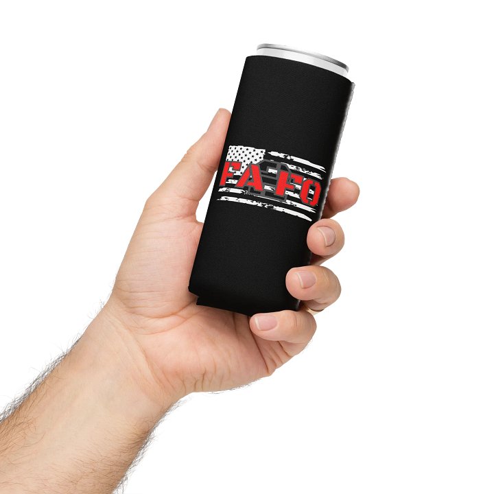 FA2FO White Flag Coozie (Black) product image (1)