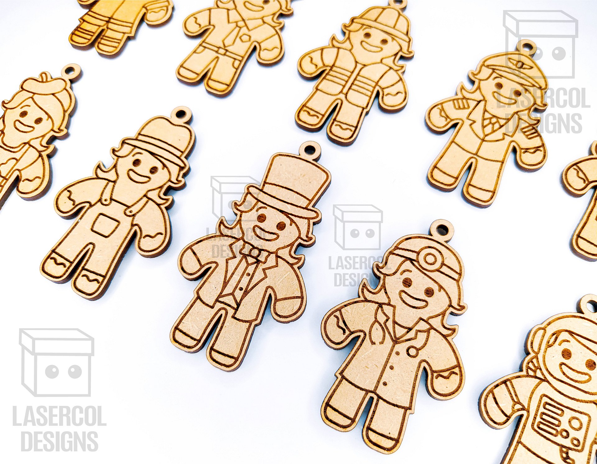 Gingerbread Cookies Christmas Ornaments Set 4 - Laser Cut Files product image (7)