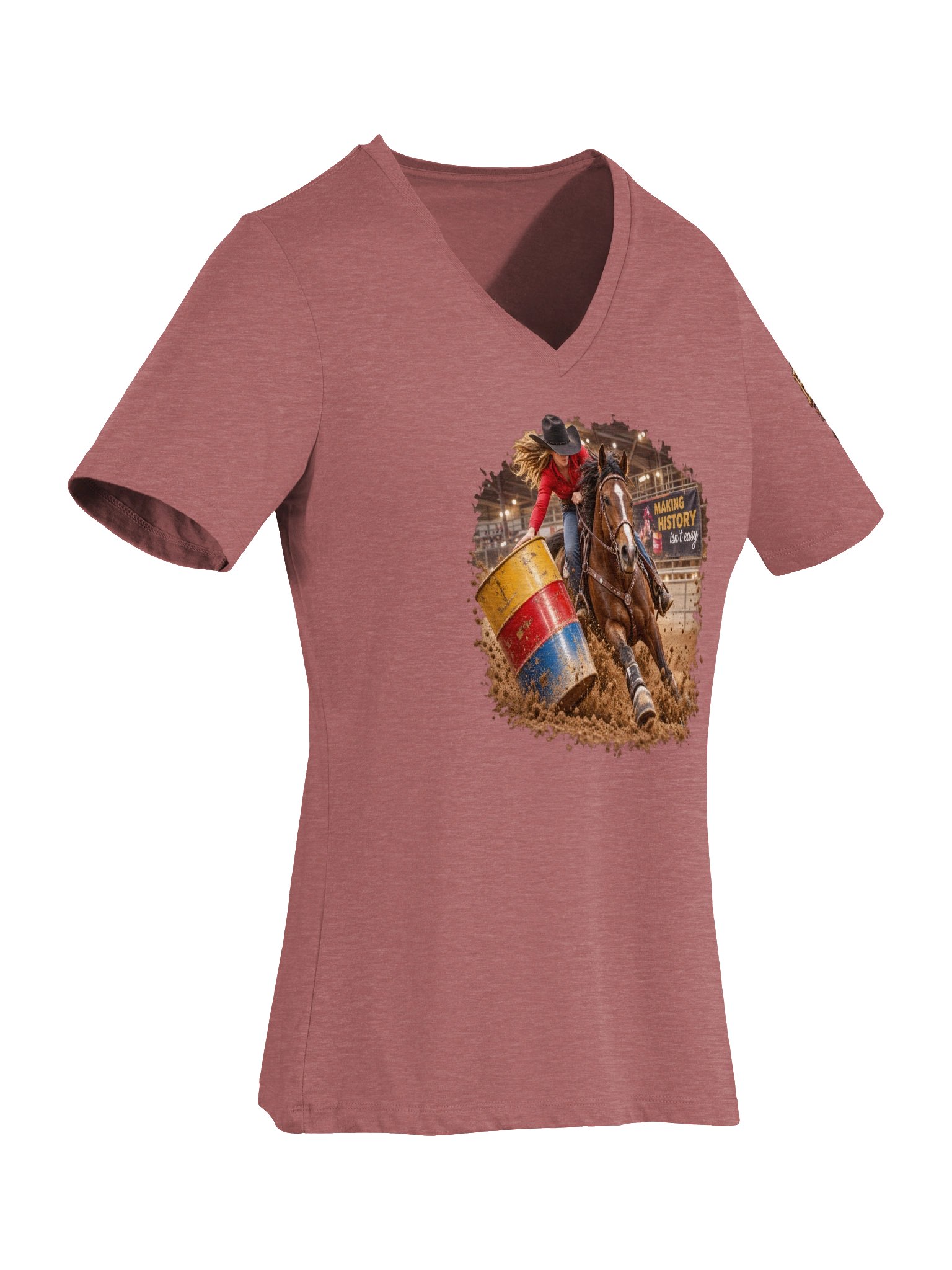 Barrel Racing Shirt — Making History Isn't Easy V-Neck | Broken Cowgirl™ product image (8)