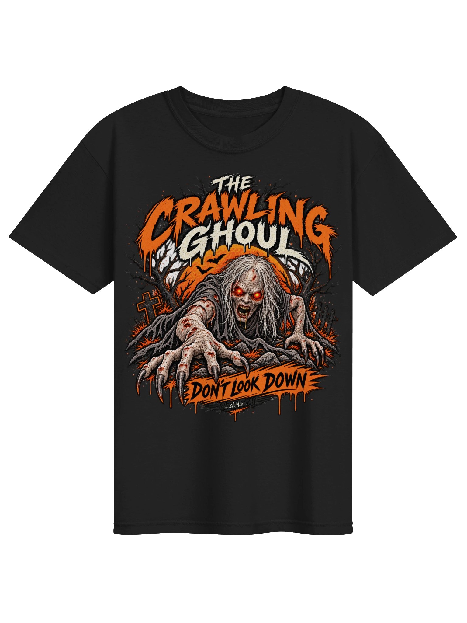 Crawling Ghoul “Don’t Look Down” Front Print T-Shirt product image (5)